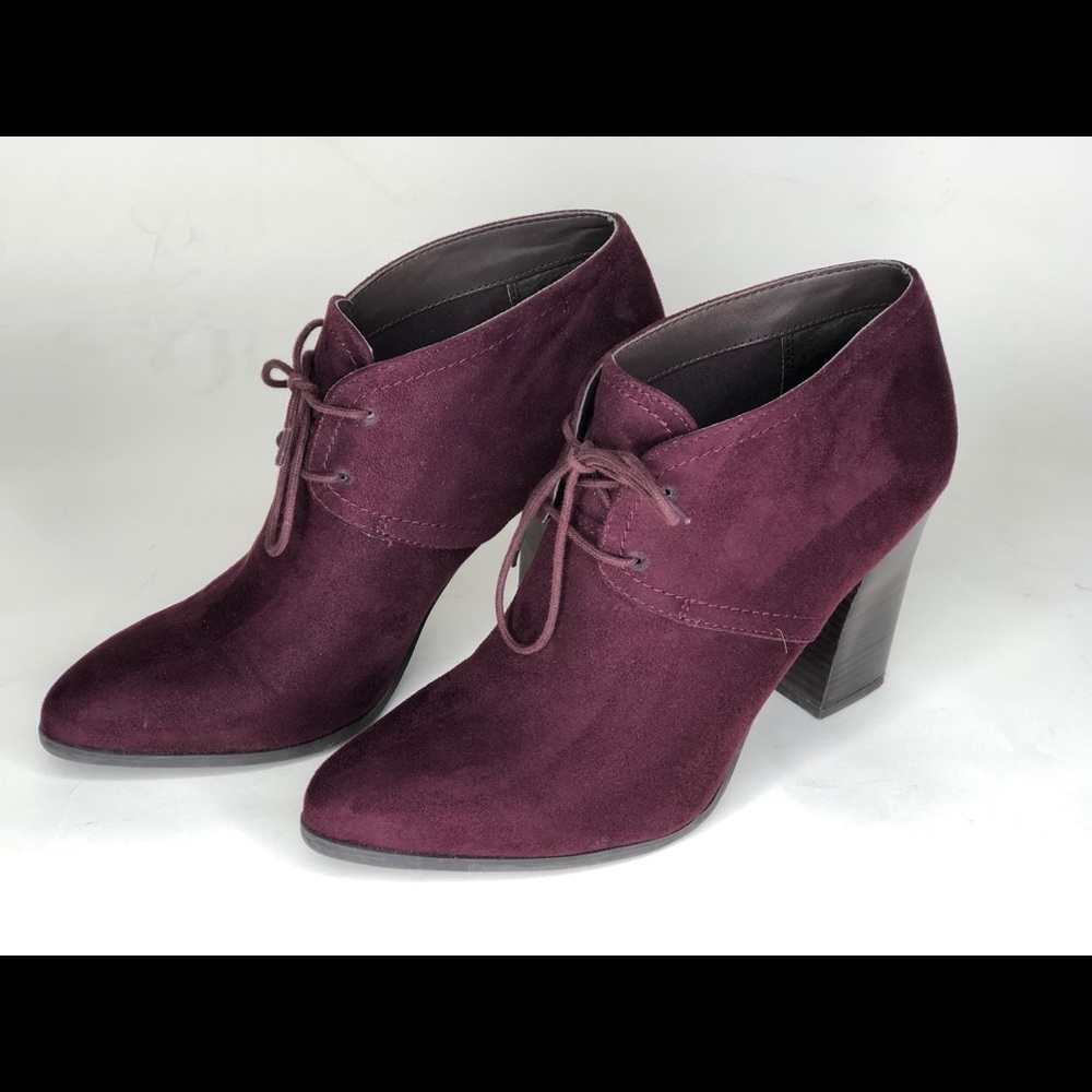 Franco Sarto Wine Suede Booties Size 10